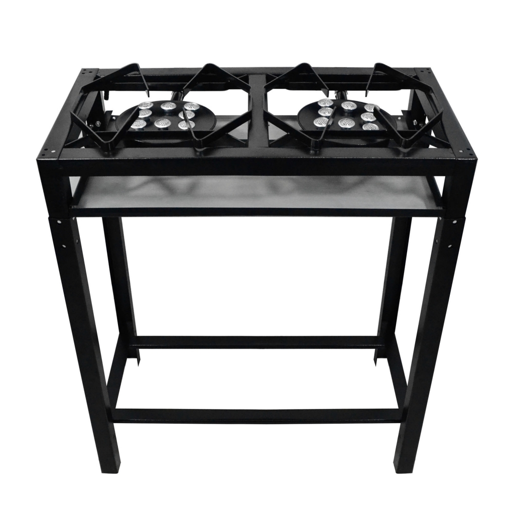 FOGÃO SEMI-INDUSTRIAL PRETO CHEF PLUS GRANDE A.P. 2B C/ PÉ S/ MANGUEIRA