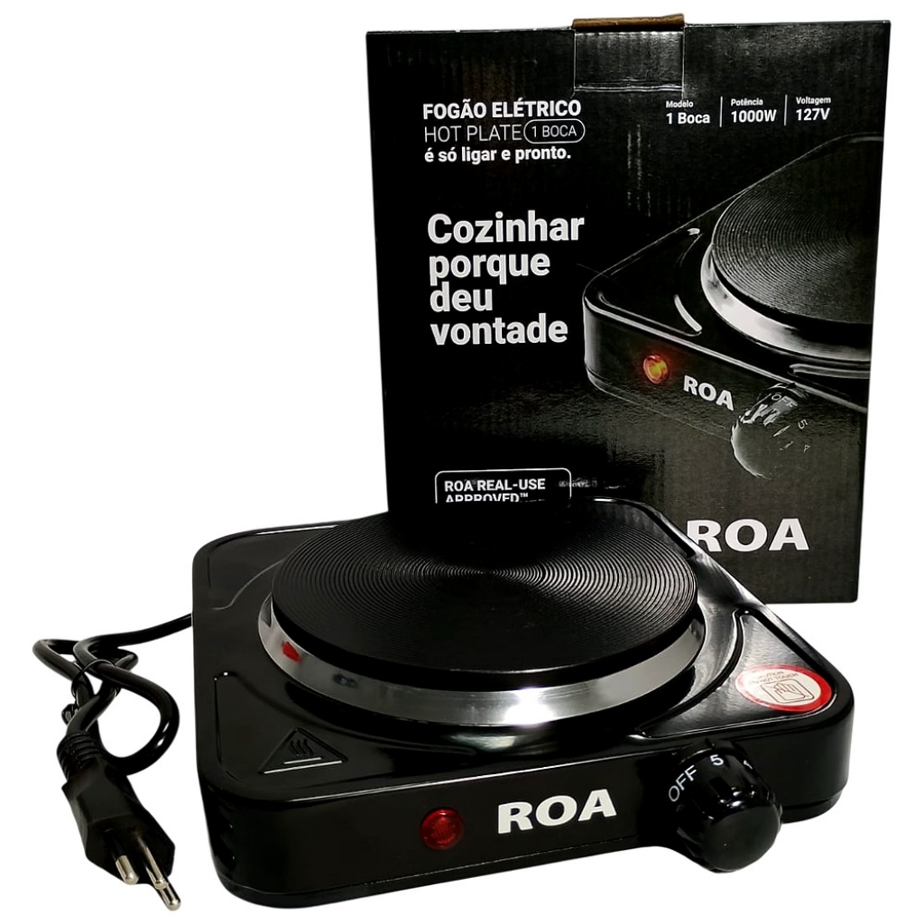 FOGÃO ELÉTRICO ROA PRETO 1 BOCA HOT PLATE