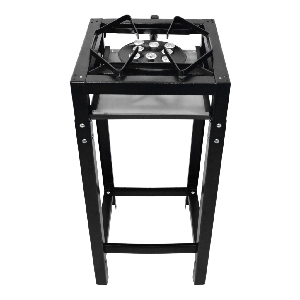 FOGÃO SEMI-INDUSTRIAL PRETO CHEF PLUS GRANDE A.P. 1B C/ PÉ S/ MANGUEIRA