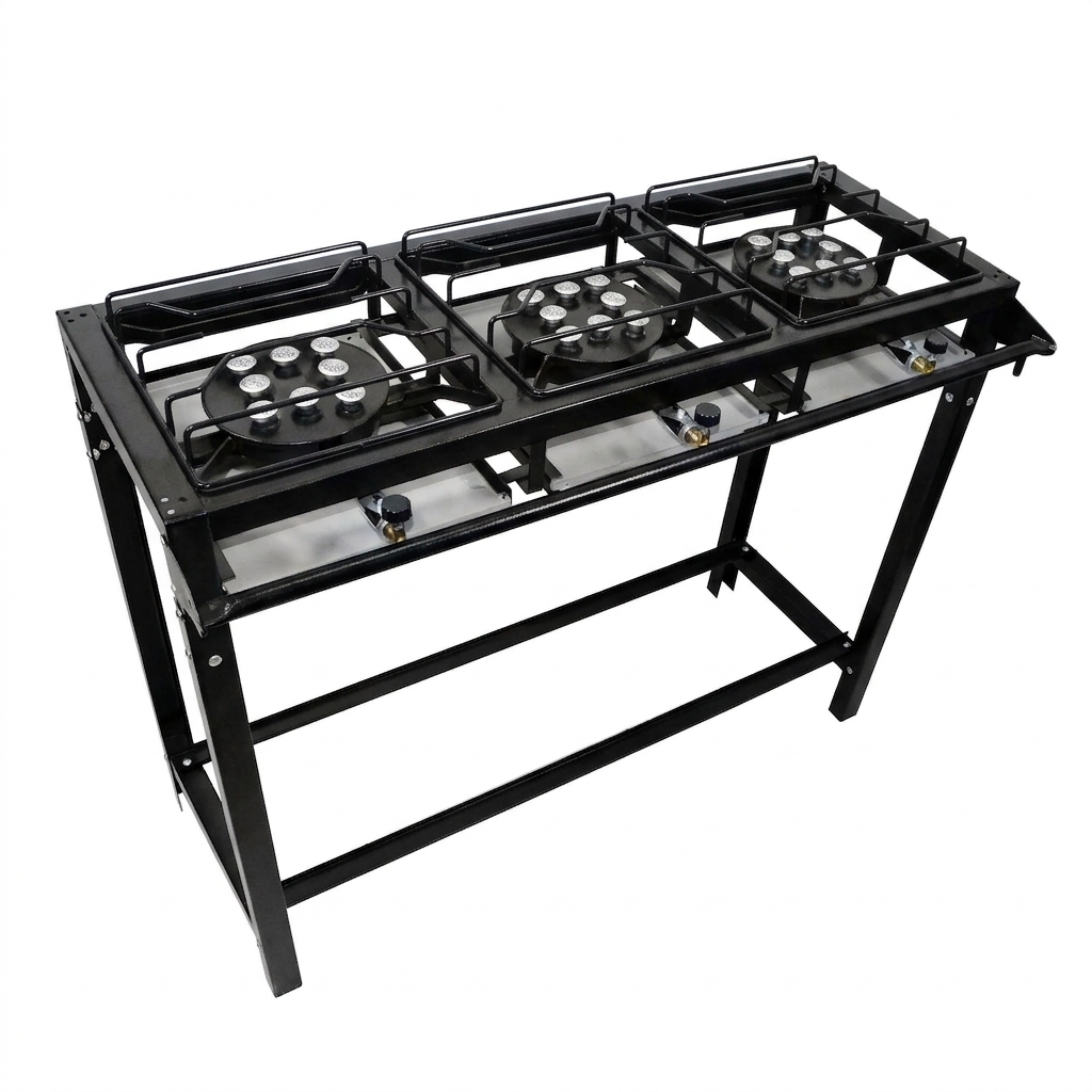 FOGÃO SEMI-IND. PRETO CHEF PLUS GRANDE A.P. 3B C/ PÉ S/MANGUEIRA