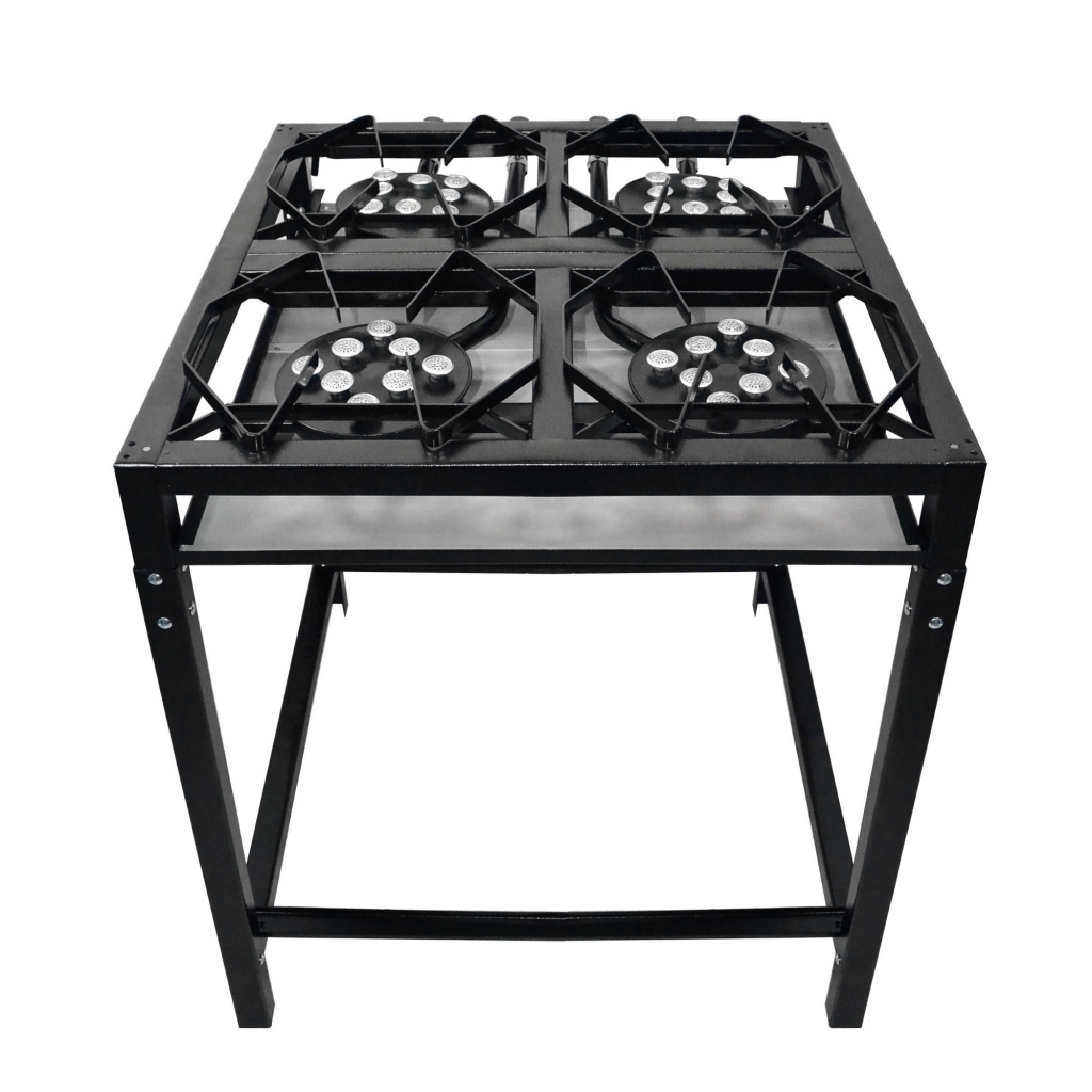 FOGÃO SEMI-INDUSTRIAL PRETO CHEF PLUS GRANDE A.P. 4B C/ PÉ S/ MANGUEIRA